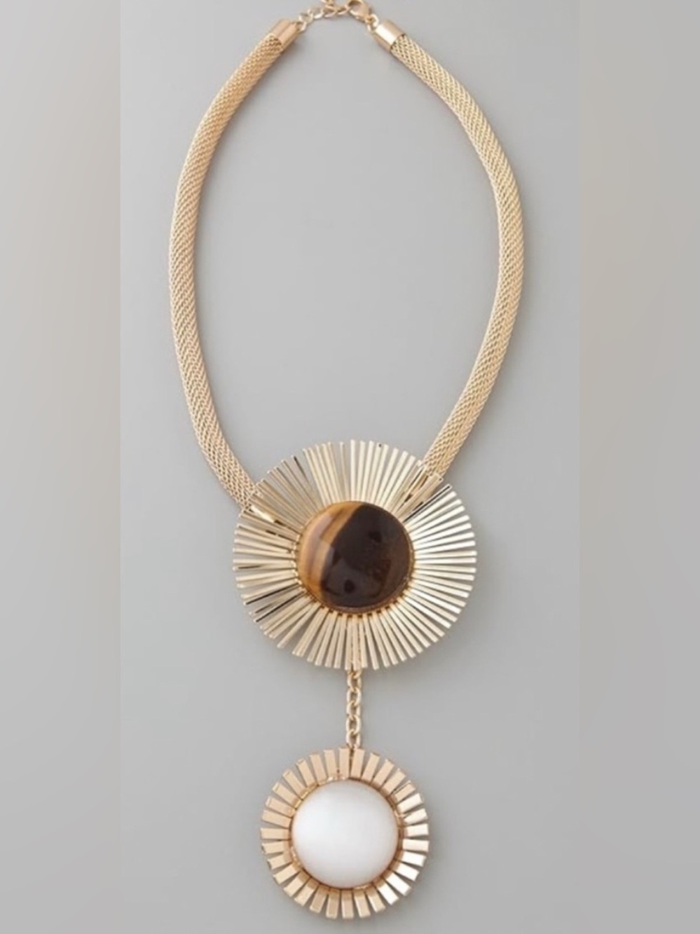 Tuleste Double Sunburst Pendant Necklace
